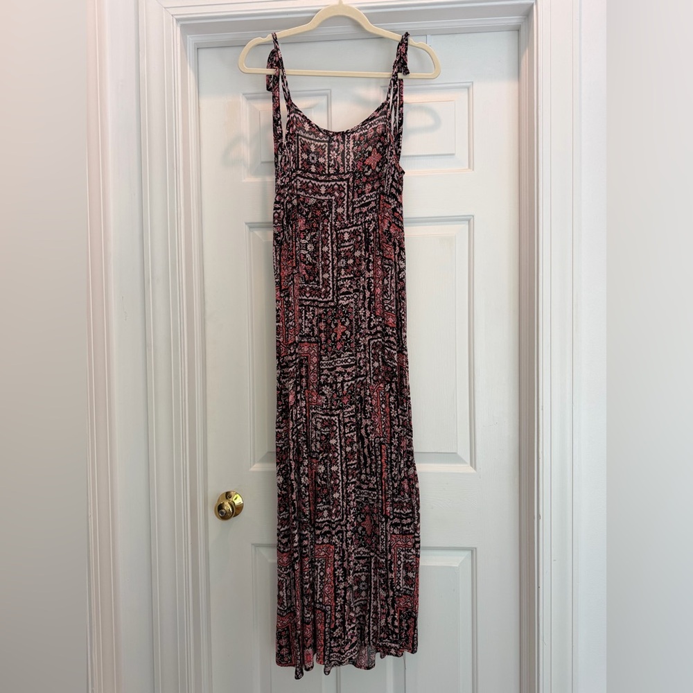 CJLA x Bethany Hamilton Millie Pink & Black Boho Printed Maxi Dress Sz S
